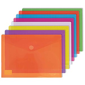Imagen de Sobre de polipropileno translúcido de varios colores tamaño folio y con cierre de broche GRAFOPLAS.