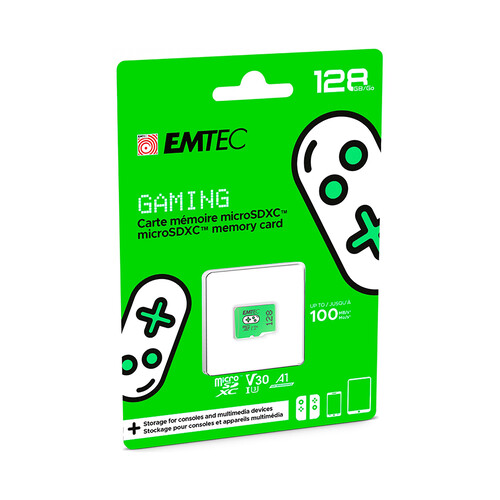 Tarjeta de memoria MicroSDXC EMTEC 128GB Verde Nintendo SwitchTarjeta MicroSD Emtec 128GB Verde Nintendo Switch