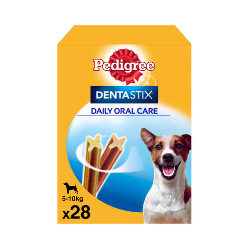 PEDIGREE Snacks dental para perros de tallas pequeñas junior PEDIGREE DENTASTIX 28 unidades de 440 gramos.