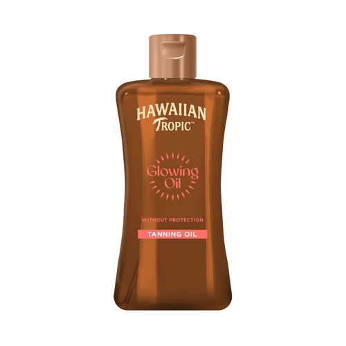 HAWAIIAN TROPIC Glowing Aceite solar bronceador de coco sin protector 200 ml.