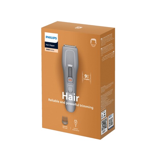 Cortapelos PHILIPS HC3722/15, 9 alturas de corte, longitud de corte 3 a 24mm, 1 peine ajustable