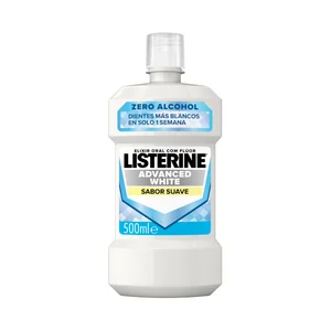 LISTERINE Advanced white Enjuague bucal con acción blanqueadora, sin alcohol y sabor suave a menta 500 ml.