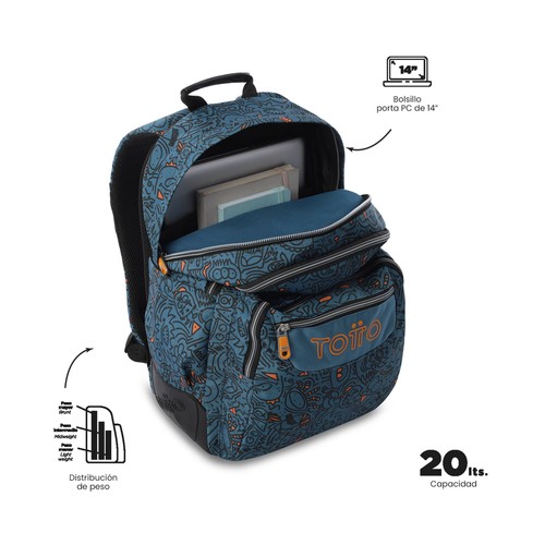 Mochila TOTTO Rayol diseño Grafer