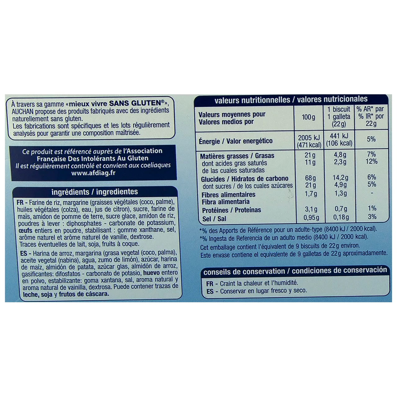 PRODUCTO ALCAMPO Galletas de mantequilla Sablés, sin gluten PRODUCTO ALCAMPO 200 g.