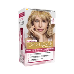 L´ORÉAL PARIS Tinte de pelo permanente tono 8 Rubio claro L´ORÉAL PARIS Excellence creme.