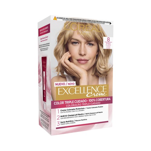L´ORÉAL PARIS Excellence creme Tinte de pelo permanente tono 8 Rubio claro.