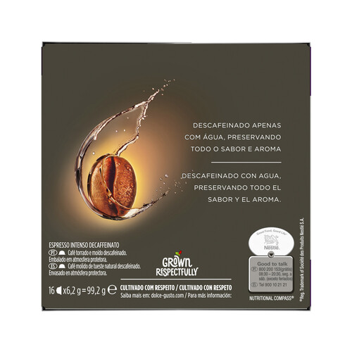 NESCAFÉ DOLCE GUSTO Café descafeinado Espresso en cápsulas NESCAFÉ Dolce Gusto 16 uds. 112 g.