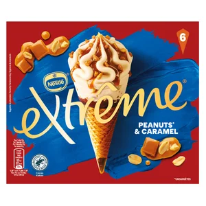 EXTRÊME de Nestle Conos de helado de cacahuete con caramelo salado 6 x 120 ml.