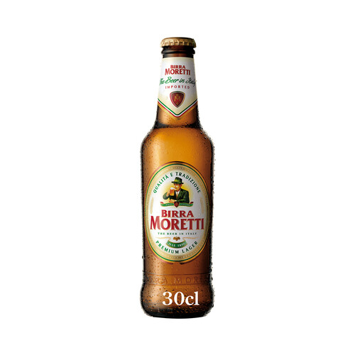 BIRRA MORETTI Cerveza italiana rubia botella 33 cl.