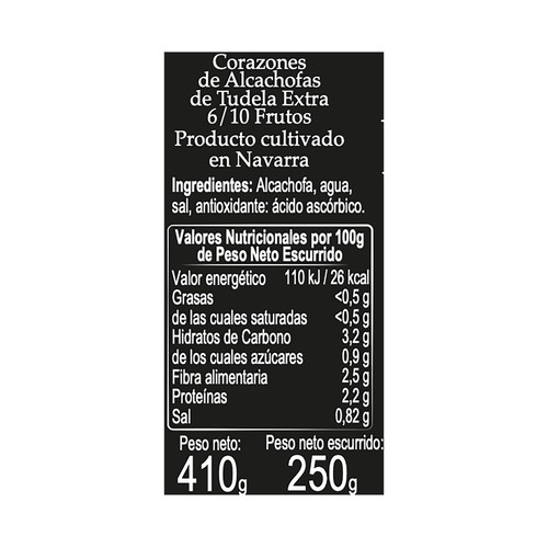 FINCA RIPA & MATEO Corazones alcachofa Tudela 6/10 250 g.