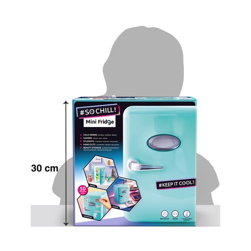 Mini Fridge, Mini Frigorífico Real de 30 cm, incluye pegatinas CANAL TOYS