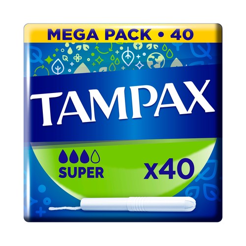 TAMPAX Tampones super con aplicador de cartón TAMPAX 40 uds.