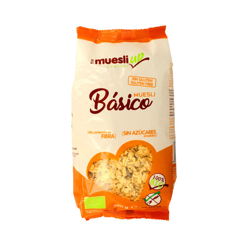 Cereales muesli sin azúcar añadido alto contenido de fibra , sin gluten, ecológicosMUESLI Up 350 g.