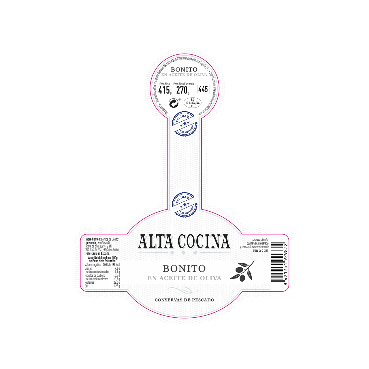 Bonito en aceite de oliva 260 g.