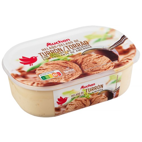 AUCHAN Tarrina de helado de turrón 850 ml Producto Alcampo.