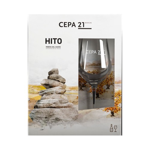HITO Estuche con vino tinto con D.O. Ribera del Duero + copa.