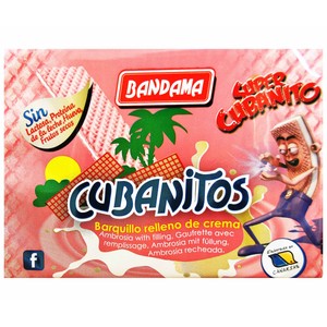 Cubanitos Galleta de barquillo relleno de crema 90 g.