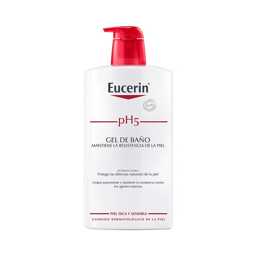 Gel para ducha o baño, especial pieles secas y sensibles EUCERIN pH5 1 l.