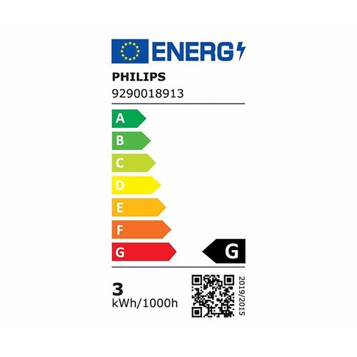 Bombilla Led E27, 3W=40W, luz cálida 2700K, 210lm, PHILIPS.
