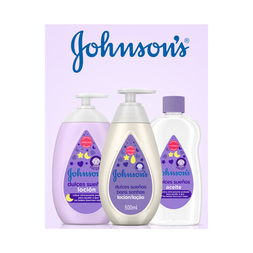 JOHNSON'S Loción hidratante que ayuda a que nuestro bebé duerma mejor JOHNSON'S Dulces sueños 500 ml.