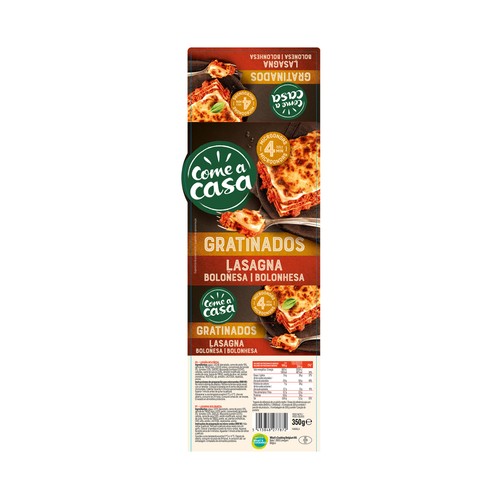 COME A CASA Gratinados Lasaña boloñesa lista para calentar y comer 350 g.