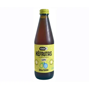 VIVER Kéfrutas Bebida ecológica fermentada con probióticos y sabor a lima-limón 330 ml.