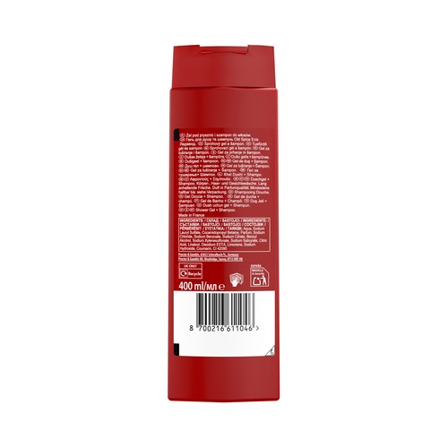 OLD SPICE Epic legend Gel de ducha y champú de uso diario 400 ml.