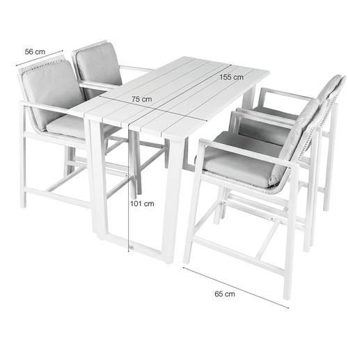 Conjunto jardín 5 piezas de aluminio, modelo Berlín. KACTUS REPUBLIC