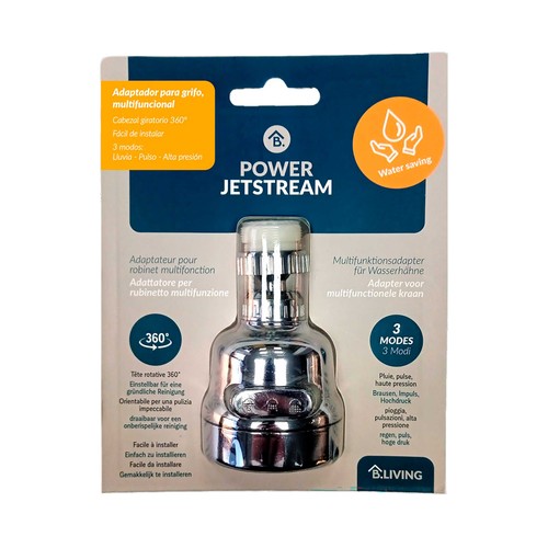 Adaptador para grifo economizador de 360º  con 3 funciones Jetstream, B. LIVING
