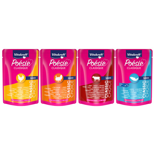 VITAKRAFT Pienso húmedo para gatos a base de carne en salsa VITAKRAFT Poesie Classic 12x85 gr.