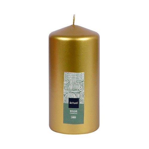 Vela pilar sin perfume oro 13,5cm, ACTUEL.