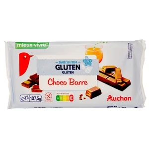 PRODUCTO ALCAMPO Barritas de chocolate sin gluten 5 uds 107,5 g.