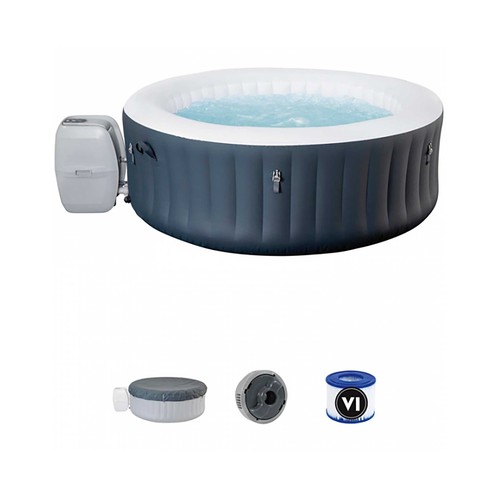 Spa redondo BESTWAY modelo Baja medidas 1,75x0,66 mts. Capacidad 4-6 adultos. Con panel de control digital, sistema de calefactar el agua hasta 40º C y filtración de agua.