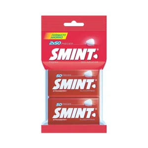 SMINT Caramelos comprimidos de fresa sin azúcar 2 x 35 g.