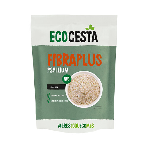 ECOCESTA Fibraplus Superalimento (psyllium) ecológico, con un 85% de fibra y apto para veganos 150 g.
