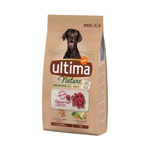 ULTIMA Comida para perro adulto sabor a cordero Medium-Maxi ULTIMA NATURE bolsa 7 kilos.