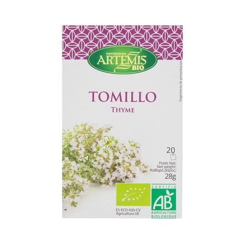 ARTEMIS BIO Infusión tomillo ecológico ARTEM,IS BIO 20 uds. x 28 g.