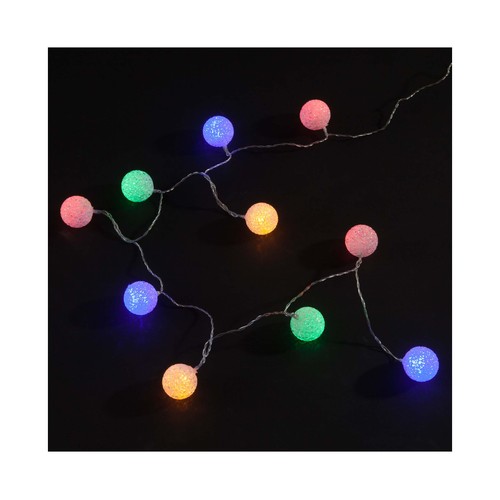 Guirnalda con 10 bolas con luz LED multicolor interior, 4 cm, ACTUEL.
