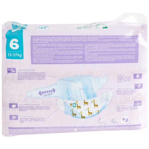PRODUCTO ALCAMPO Baby Pañales talla 6 (13-27 kg) 36 uds.