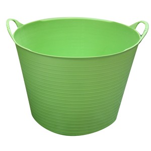 Imagen de Cubo flexible multiuso de plástico virgen de color pistacho, con capacidad de 38 litros y para uso alimentario ALTUNA.