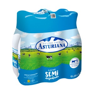 precios Central Lechera Asturiana Leche Semidesnatada Botella 6 X 1 L. en Alcampo