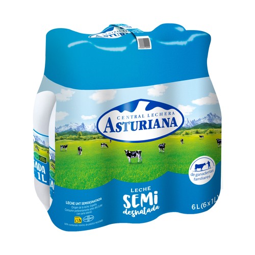 CENTRAL LECHERA ASTURIANA Leche semidesnatada botella 6 x 1 l.