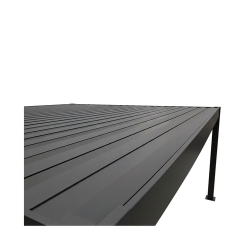 Pérgola bioclimática de acero de 3x3 m, acabado gris, MOTIF INDOOR.
