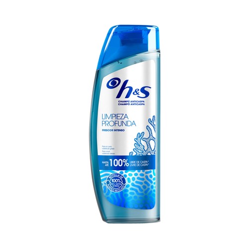 H&S Champú anticaspa con frescor intenso, para cuero cabelludo graso H&S Limpieza profunda 300 ml.
