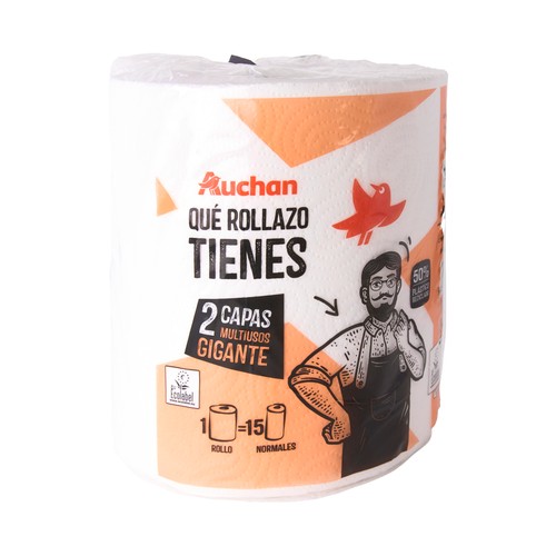 Papel de cocina multiusos gigante, doble capa PRODUCTO ALCAMPO 144 mts.