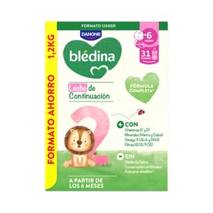 Blédina de Danone Leche (2) de Continuación. a Partir de 6 Meses 1200 G.
