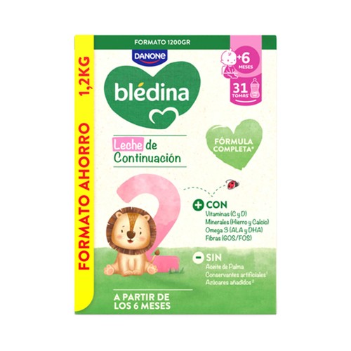BLÉDINA de Danone Leche (2) de continuación. a partir de 6 meses 1200 g