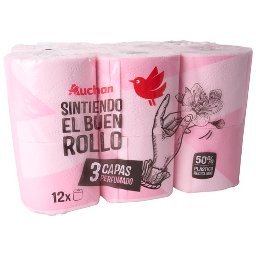 Papel higiénico de triple capa perfumado PRODUCTO ALCAMPO 12 uds.