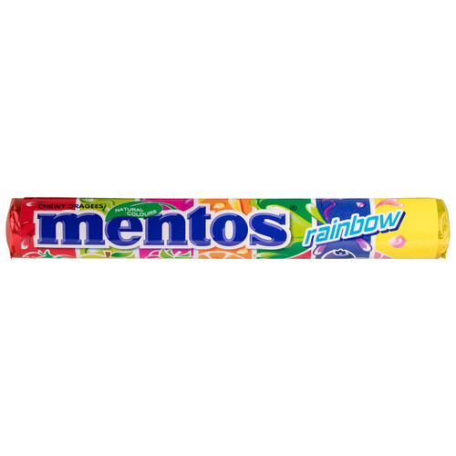 MENTOS Roll de caramelos masticables con zumo de frutas MENTOS 3 x 38 g.