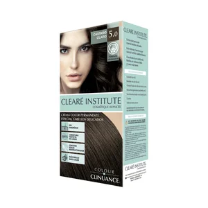 CLEARÉ INSTITUTE Crema de color permanente para cabellos delicados, tono 5.0 Castaño claro CLEARÉ INSTITUTE.